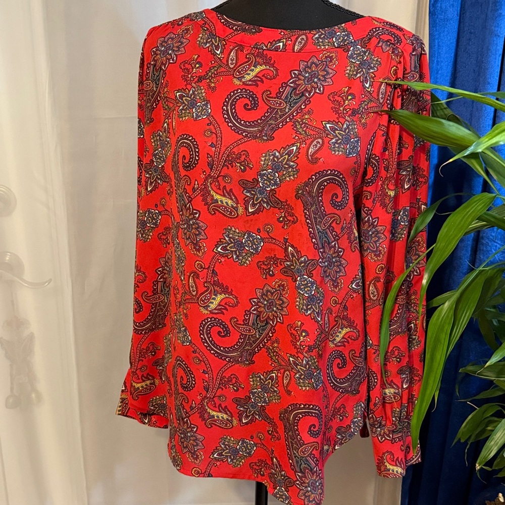 LOFT Red and Black Paisley Fabric